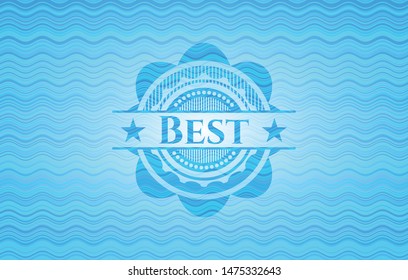 Best water wave representation style badge. Vector Illustration. Detailed.