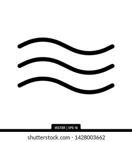 The best wave icon vector, illustration logo template in trendy style. Can be used for many purposes.
