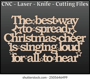 The Best Way To Spread Christmas Cheer Sign Laser Cutting Files - Christmas Cheer Sign Laser Cut Design - Christmas Sign CNC Laser Cut Pattern - Laser Cut Sign