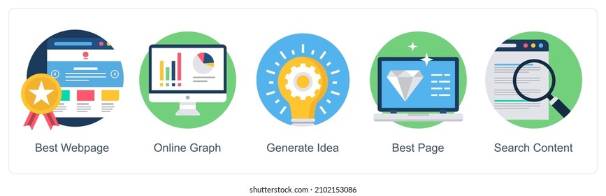 Best Webpage And Online Graph Icon Concept