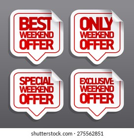 Best weekend offer speech bubbles
