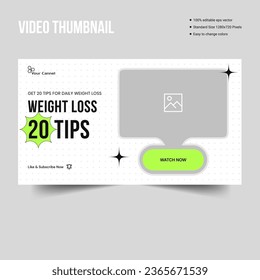 Best weight loss body and yoga video thumbnail banner template design, fully editable vectro eps file format banner template
