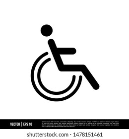 The best of Wheel Chair icon vector, illustration logo template in trendy style. Suitable for many purposes.