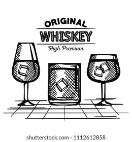 best whiskey set cups drawn