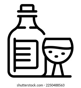 Best wine bottle icon outline vector. Cellar grape. Winery bar