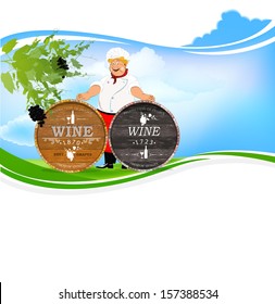 Best wine grape.Winemaking.Agriculture.Vector