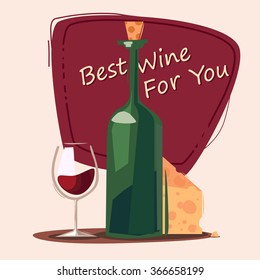Best Wine. Vector illustration 