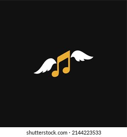 Best of Winged music note logo vector; icon music