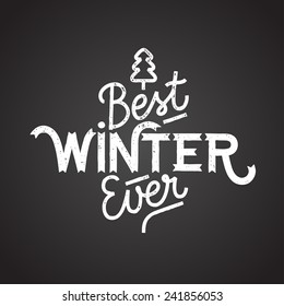 best winter ever text greeting card