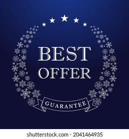 Best winter offer vector stamp. Special Christmas or New Year seasonal sale award vintage sign. Isolated abstract graphic design template. Decorative sign.
