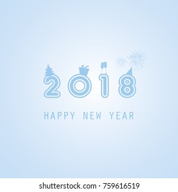  Best Wishes - Abstract Colorful Modern Styled New Year Card, Cover or Background Design Template with Numerals - 2018