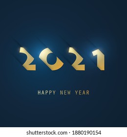 Best Wishes - Abstract Dark Golden Modern Style Happy New Year Greeting Card or Background, Creative Design Template - 2021