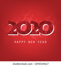 Best Wishes - Abstract Dark Red Modern Style Happy New Year Greeting Card or Background, Creative Design Template - 2020