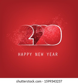 Best Wishes - Abstract Dark Red Modern Style Happy New Year Greeting Card or Background, Creative Design Template - 2020