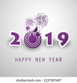 Best Wishes - Abstract Modern Style Happy New Year Greeting Card or Background, Creative Design Template - 2019