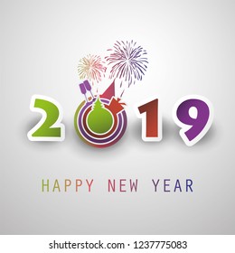 Best Wishes - Abstract Modern Style Happy New Year Greeting Card or Background, Creative Design Template - 2019