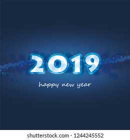 Best Wishes - Abstract Modern Style Happy New Year Greeting Card or Background, Creative Design Template - 2019