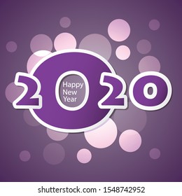 Best Wishes - Abstract Modern Style Happy New Year Greeting Card or Background, Creative Design Template - 2020