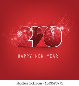 Best Wishes - Abstract Modern Style Happy New Year Greeting Card or Background, Creative Design Template - 2020