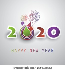 Best Wishes - Abstract Modern Style Happy New Year Greeting Card or Background, Creative Design Template - 2020