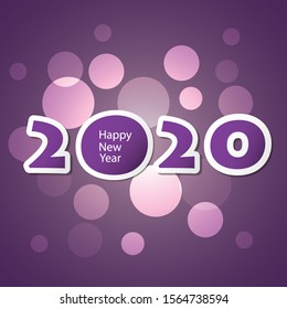 Best Wishes - Abstract Modern Style Happy New Year Greeting Card or Background, Creative Design Template - 2020