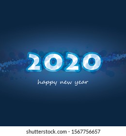 Best Wishes - Abstract Modern Style Happy New Year Greeting Card or Background, Creative Design Template with Stars - 2020