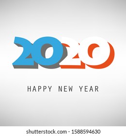 Best Wishes - Abstract Modern Style Happy New Year Greeting Card or Background, Creative Design Template - 2020