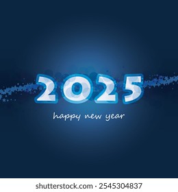 Best Wishes - Abstract Modern Style Happy New Year Greeting Card or Background, Creative Design Template - 2025