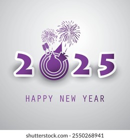 Best Wishes - Abstract Modern Style Happy New Year Greeting Card or Background, Creative Design Template - 2025