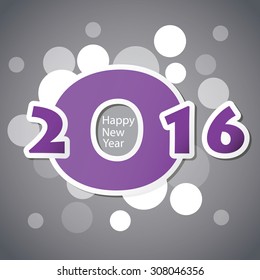 Best Wishes - Abstract Modern Style Happy New Year Greeting Card or Background, Creative Design Template - 2016