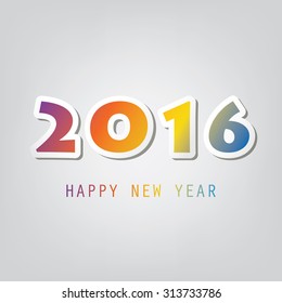 Best Wishes - Abstract Modern Style Happy New Year Greeting Card or Background, Creative Design Template - 2016