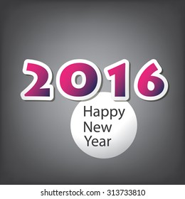 Best Wishes - Abstract Modern Style Happy New Year Greeting Card or Background, Creative Design Template - 2016