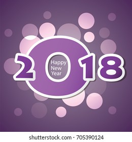 Best Wishes - Abstract Modern Style Happy New Year Greeting Card or Background, Creative Design Template - 2018
