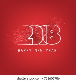 Best Wishes - Abstract Modern Style Happy New Year Greeting Card or Background, Creative Design Template - 2018