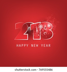  Best Wishes - Abstract Modern Style Happy New Year Greeting Card or Background, Creative Design Template - 2018