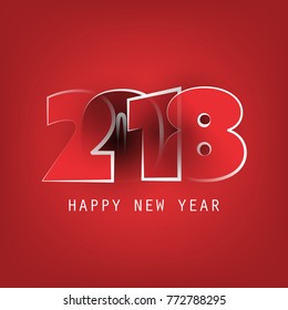  Best Wishes - Abstract Modern Style Happy New Year Greeting Card or Background, Creative Design Template - 2018