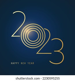 Best Wishes - Abstract Retro, Art Deco Style Happy New Year Greeting Card or Background, Creative Design Template - 2023