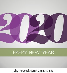 Best Wishes - Abstract Retro Style Happy New Year Greeting Card or Background, Creative Design Template - 2020