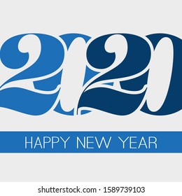 Best Wishes - Abstract Retro Style Happy New Year Greeting Card or Background, Creative Design Template - 2020