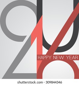 Best Wishes - Abstract Retro Style Happy New Year Greeting Card or Background, Creative Design Template - 2016