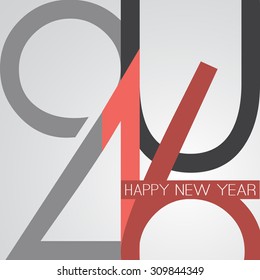 Best Wishes - Abstract Retro Style Happy New Year Greeting Card or Background, Creative Design Template - 2016