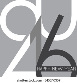 Best Wishes - Abstract Retro Style Happy New Year Greeting Card or Background, Creative Design Template - 2016