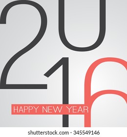 Best Wishes - Abstract Retro Style Happy New Year Greeting Card or Background, Creative Design Template - 2016