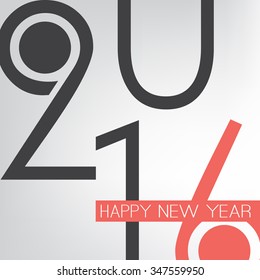 Best Wishes - Abstract Retro Style Happy New Year Greeting Card or Background, Creative Design Template - 2016