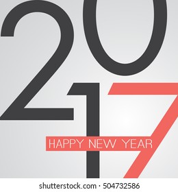 Best Wishes - Abstract Retro Style Happy New Year Greeting Card or Background, Creative Design Template - 2017