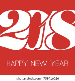 Best Wishes - Abstract Retro Style Happy New Year Greeting Card or Background, Creative Design Template - 2018