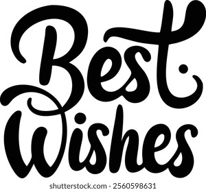 Best Wishes black text vector