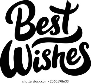 Best Wishes black text vector