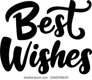 Best Wishes black text vector