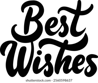 Best Wishes black text vector